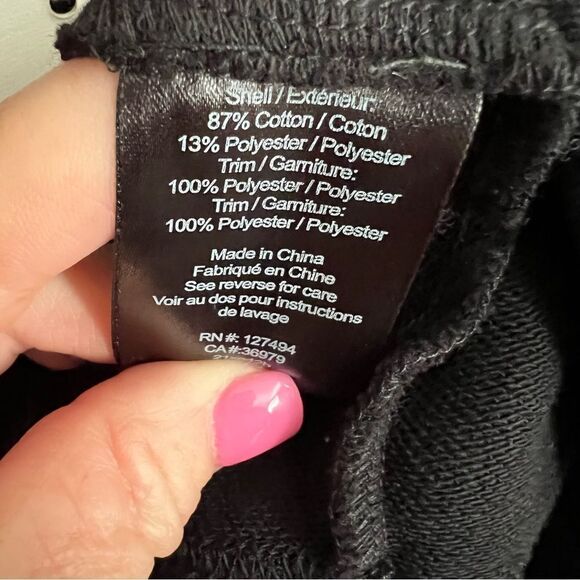 Revolve Heartloom Sweatshirt Womens Small Black Sheer Floral Ruffle Sleeve NWT - Picture 8 of 9